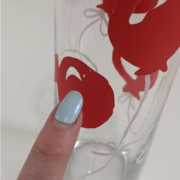 Vintage Libbey Red & Blue Balloon Glasses, Set of 2 Whimsical Barware Highball - Picture 6 of 10